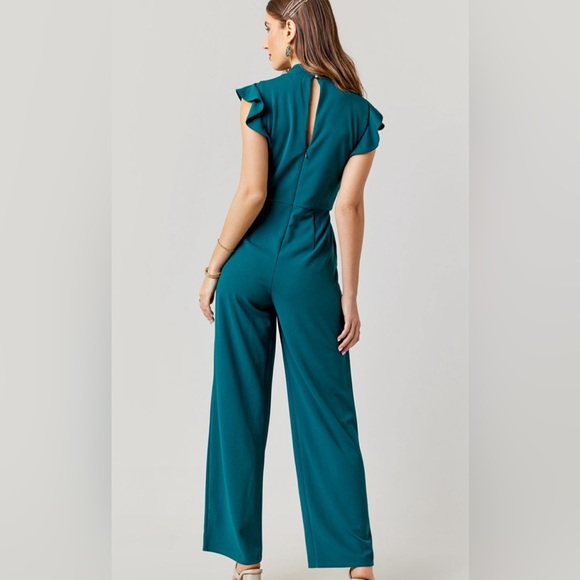 Teal lace pant romper - Picture 2 of 8